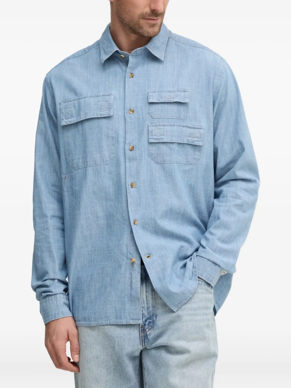 

Джинсовая рубашка Barbour, синий