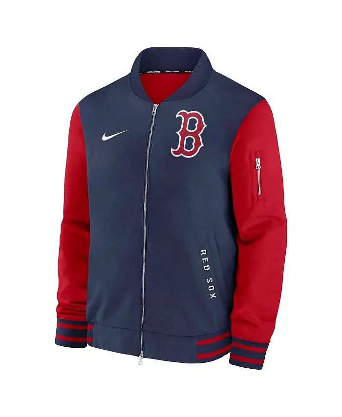 Мужская бомбер-куртка Boston Red Sox Authentic Collection Dugout на молнии, цвет: синий/красный Nike — фото 2