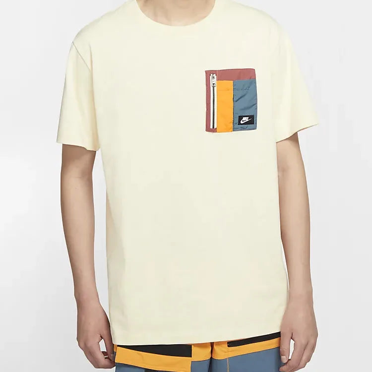 Nike Футболка мужская fossil gray с круглым вырезом и прямым кроем — фото 4