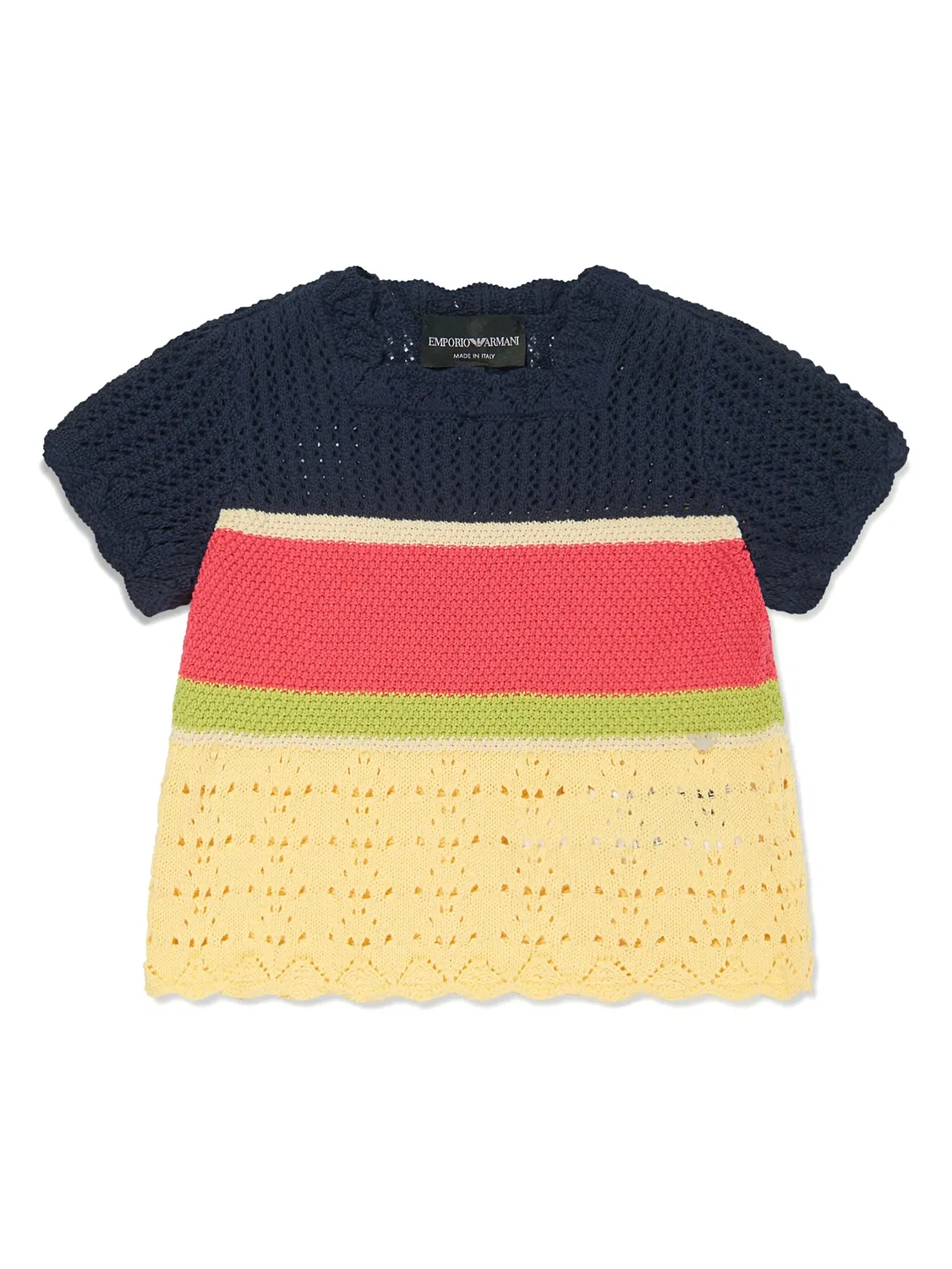 Полосатый топ в технике кроше Emporio Arмужскi Kids