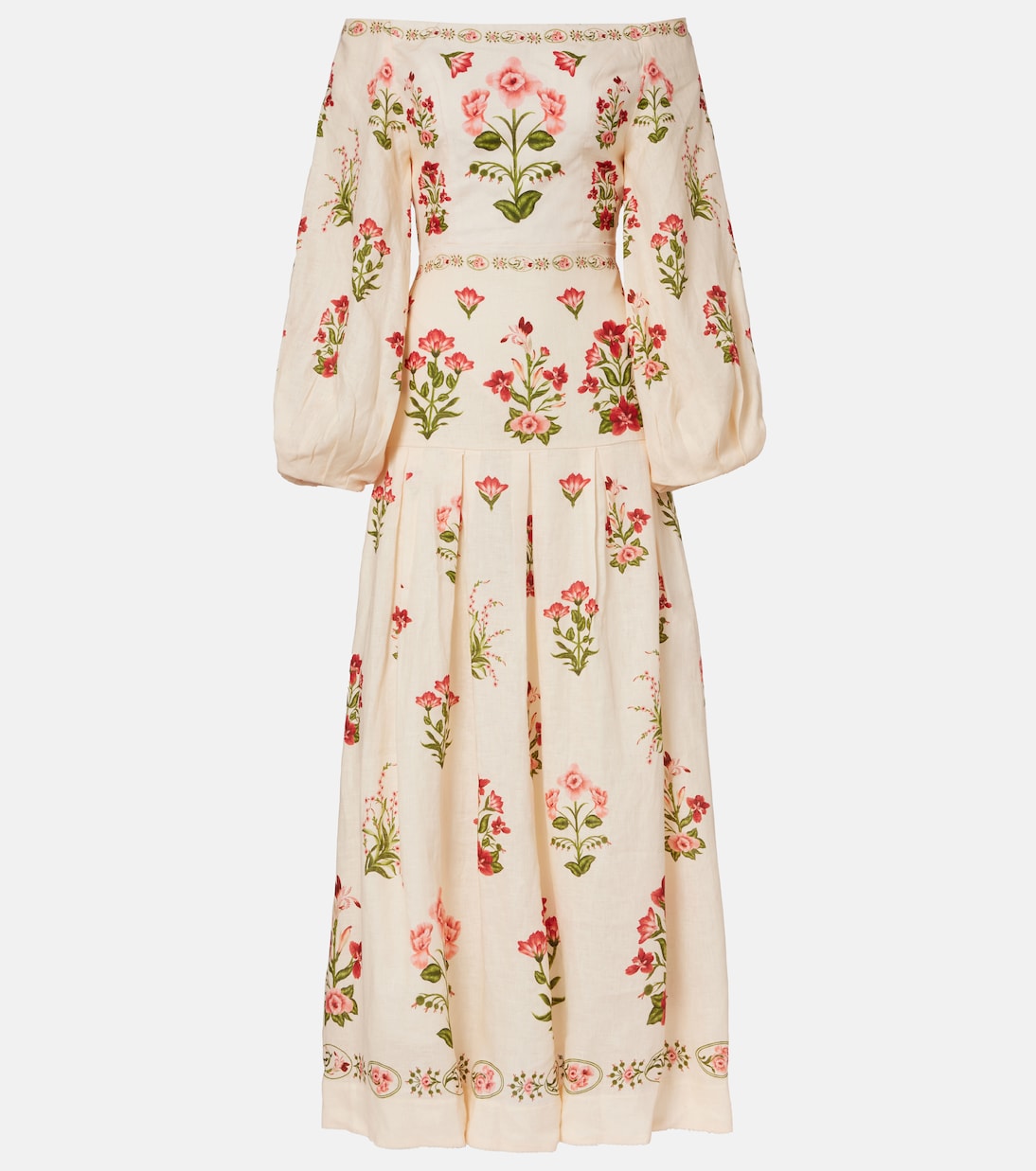 

Платье макси из льна с открытыми плечами Senlis Canna Agua by Agua Bendita, Canna