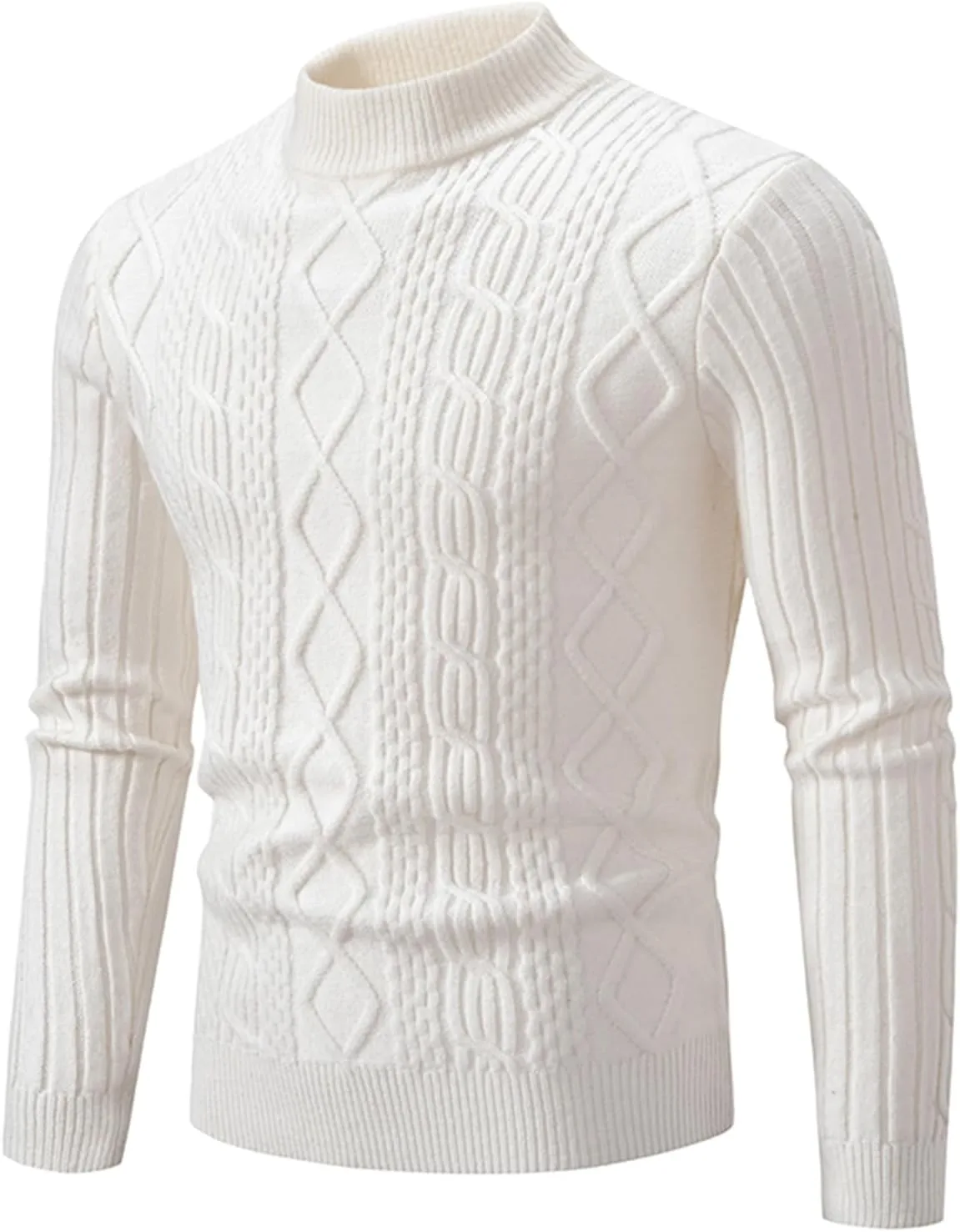 

Мужской свитер с длинными рукавами и рельефным узором AQAYL