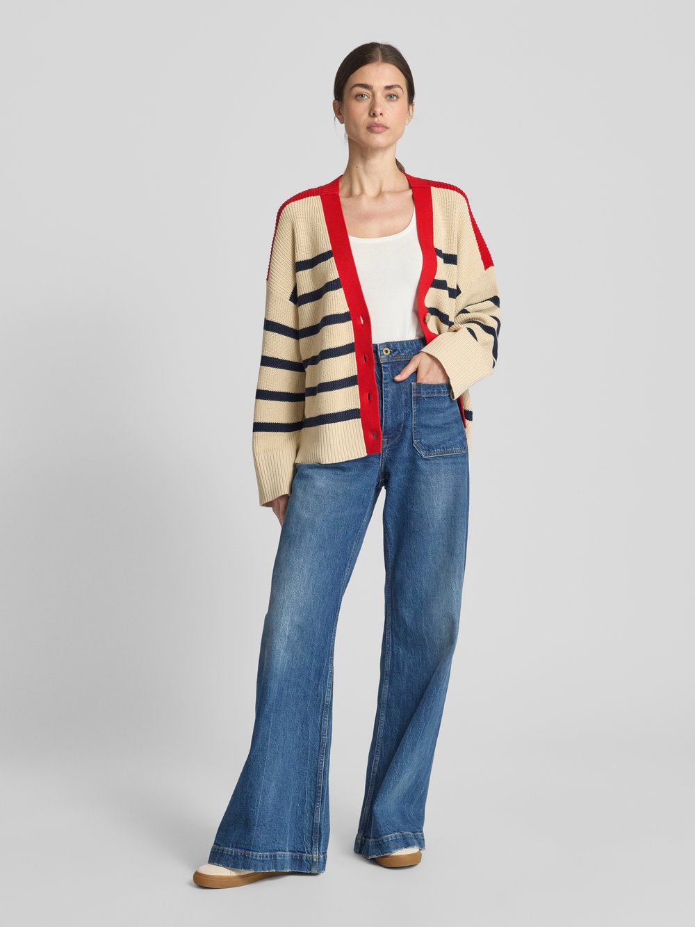 

Кардиган свободного кроя из чистого хлопка Tommy Hilfiger, песочный