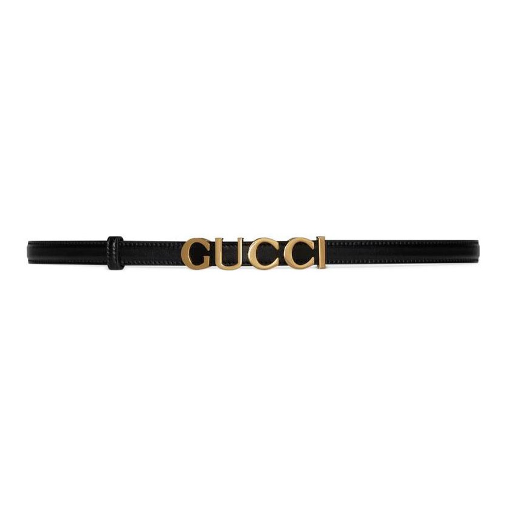 

GUCCI Кожаный женский ремень черный, Black