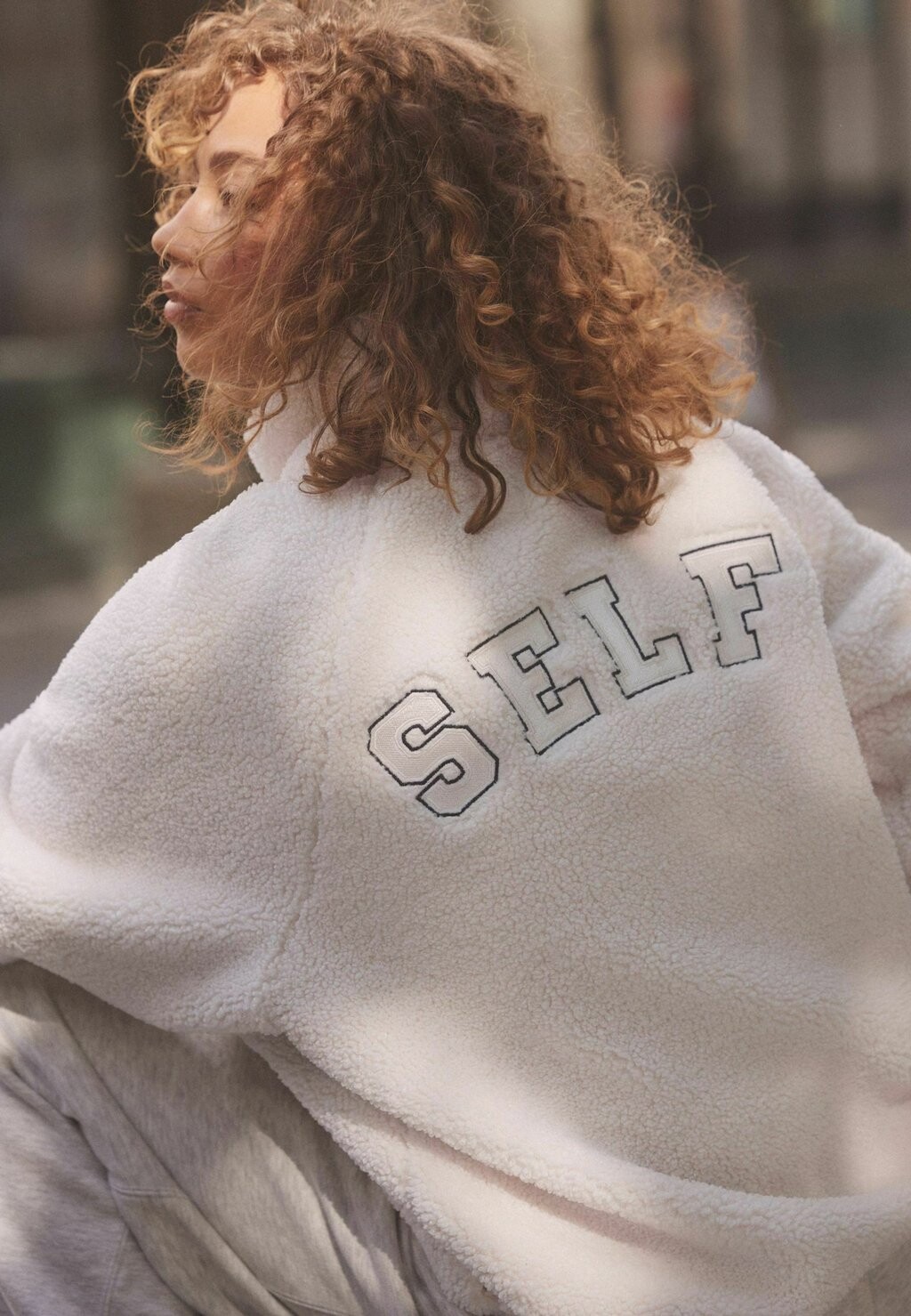 

Флисовый джемпер BORG HALF ZIP Self., бежевый