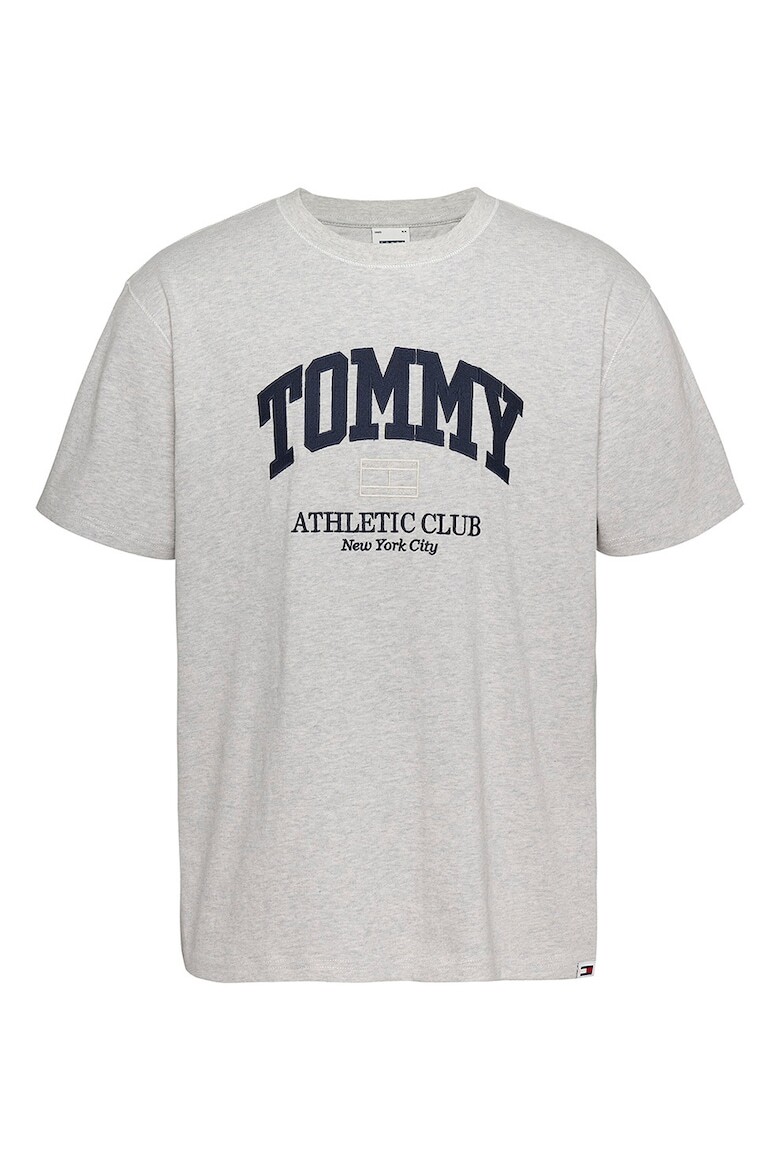 

Хлопковая футболка с вышитым логотипом Tommy Jeans, серый