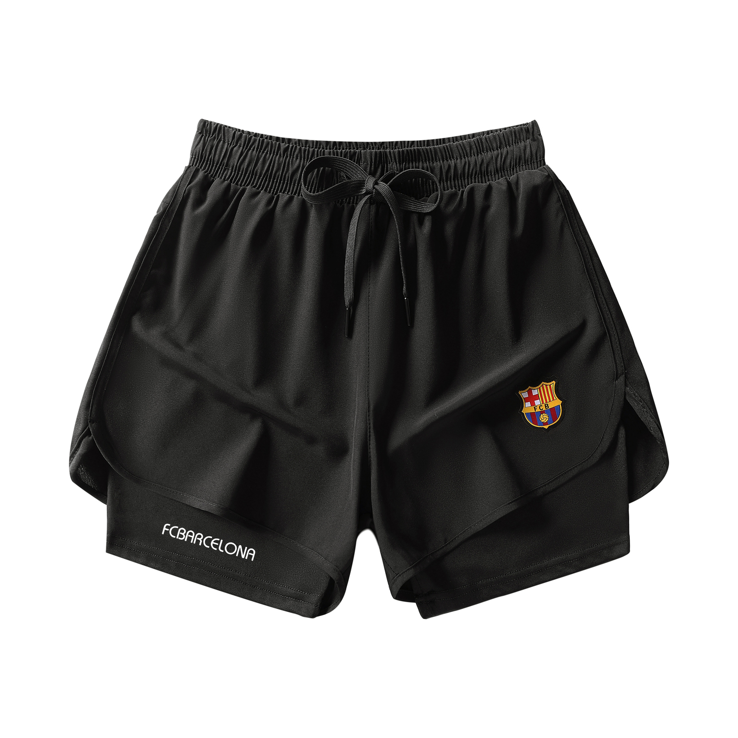 

Футболка Casual Unisex черная FCB ARCELONA, небесно-голубая чистая версия