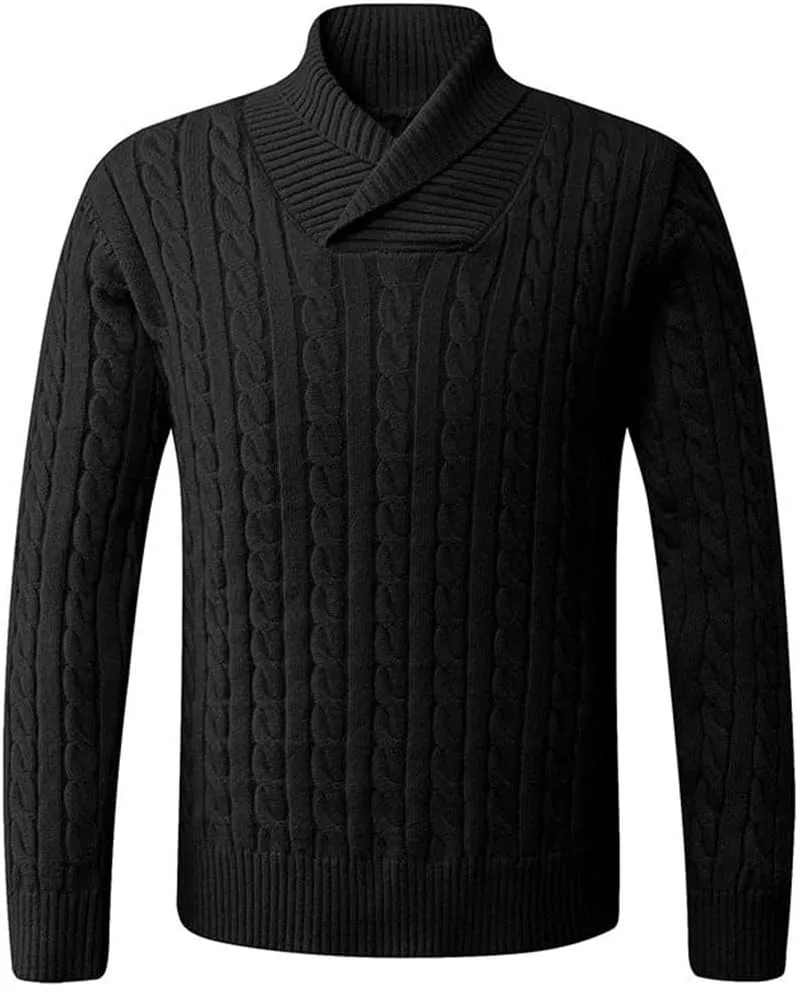 Мужской пуловер с отложным воротником, slim fit — фото 2