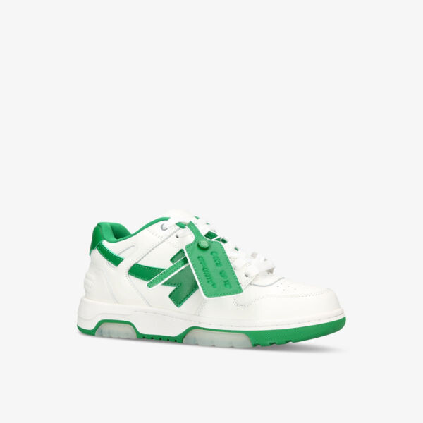 Кожаные низкие кеды ООО с вышитым логотипом Off-White, зеленый — фото 3
