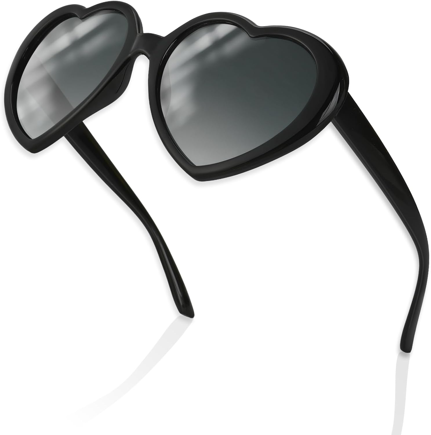 

Солнцезащитные очки в форме сердца для женщин, винтажные модные аксессуары, очки с защитой от УФ-излучения UV400 в форме сердца, солнцезащитные очки для повседневного ношения Deovige, Black