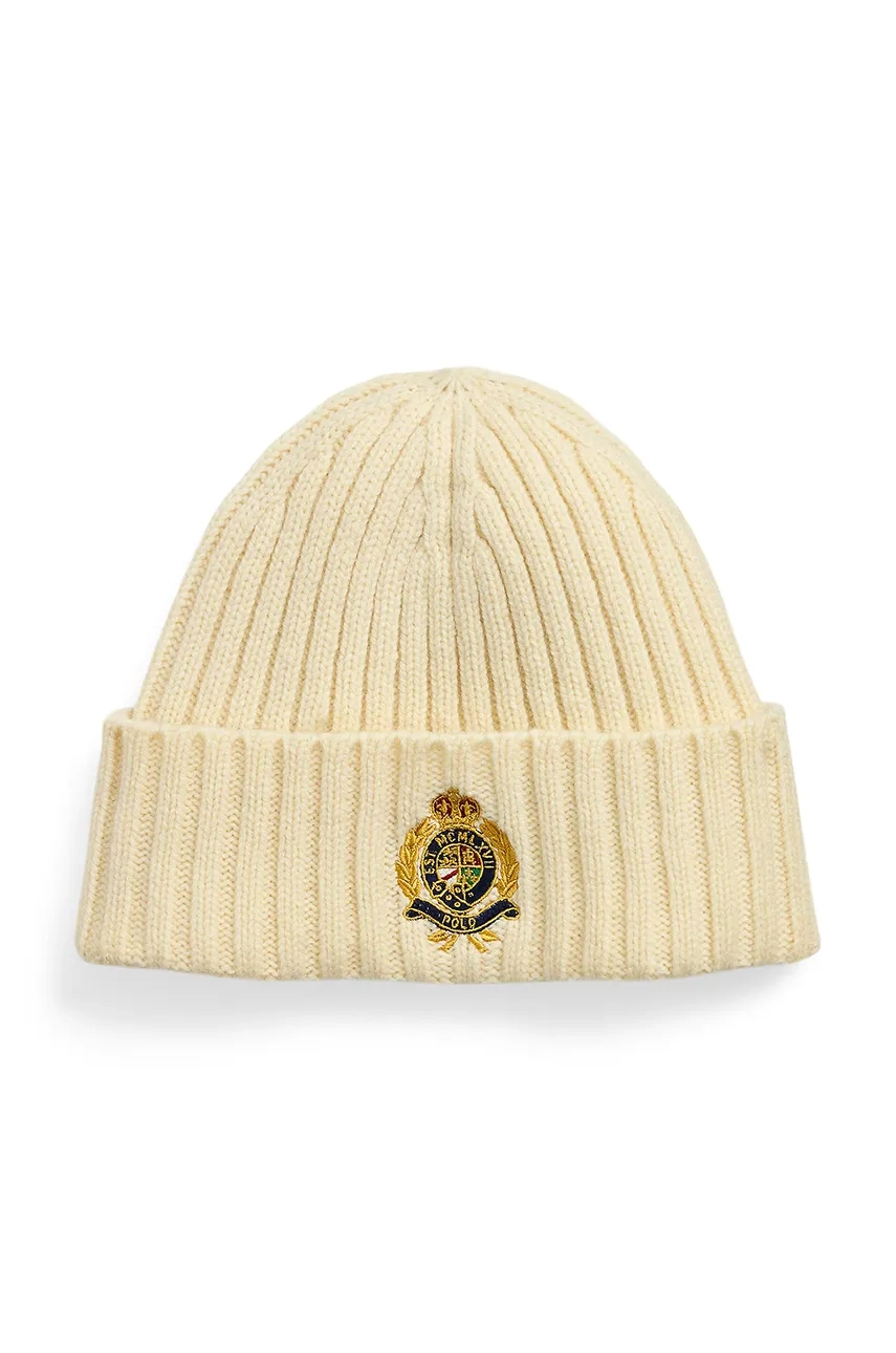 

Шерстяная шапка Polo Ralph Lauren, бежевый