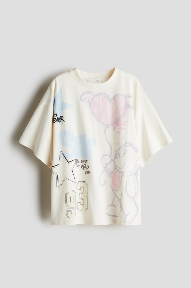 

Футболка свободного покроя из хлопка H&M, мультиколор