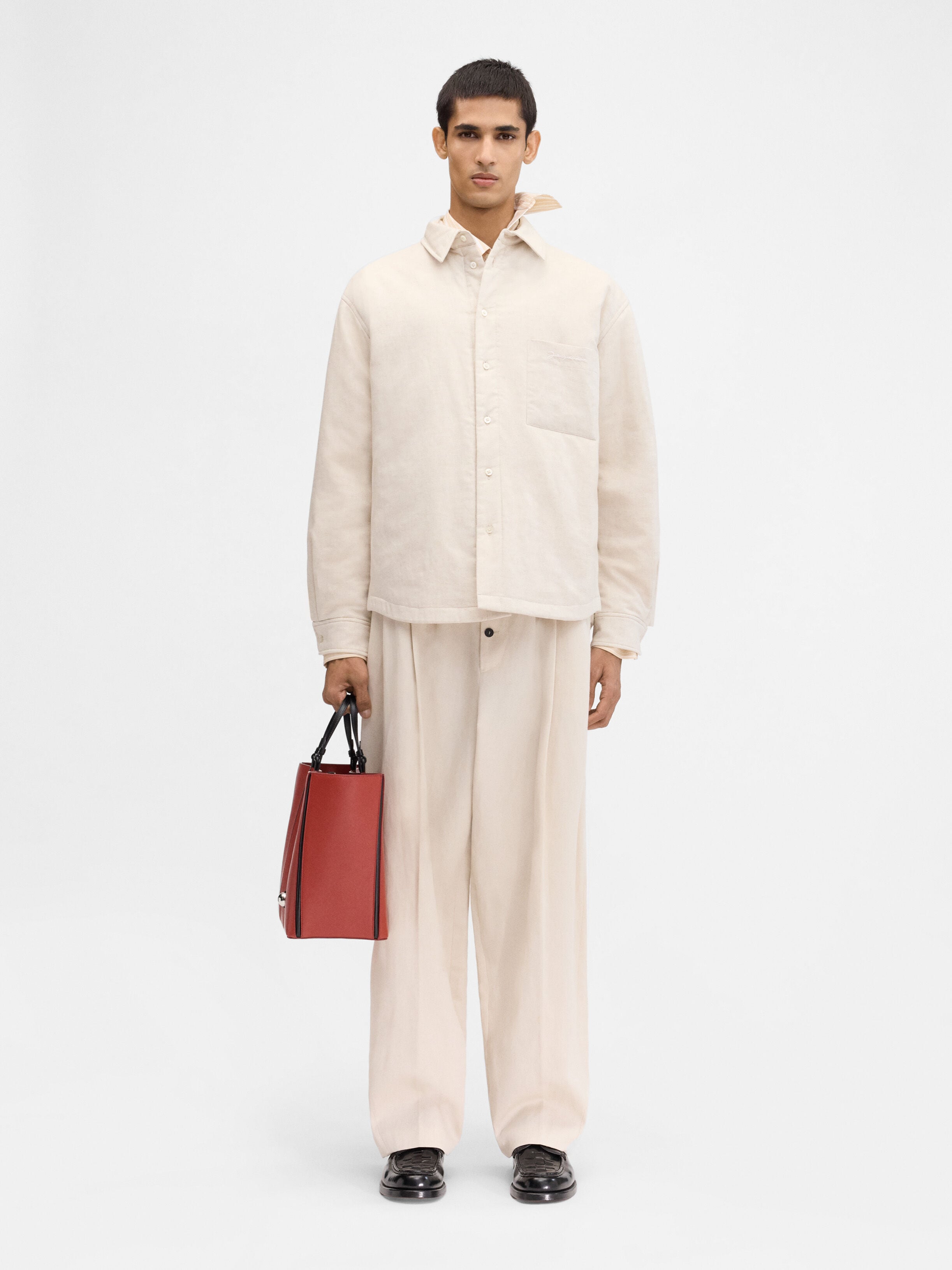 

Надувная рубашка JACQUEMUS The Boulanger shirt, светло-бежевый