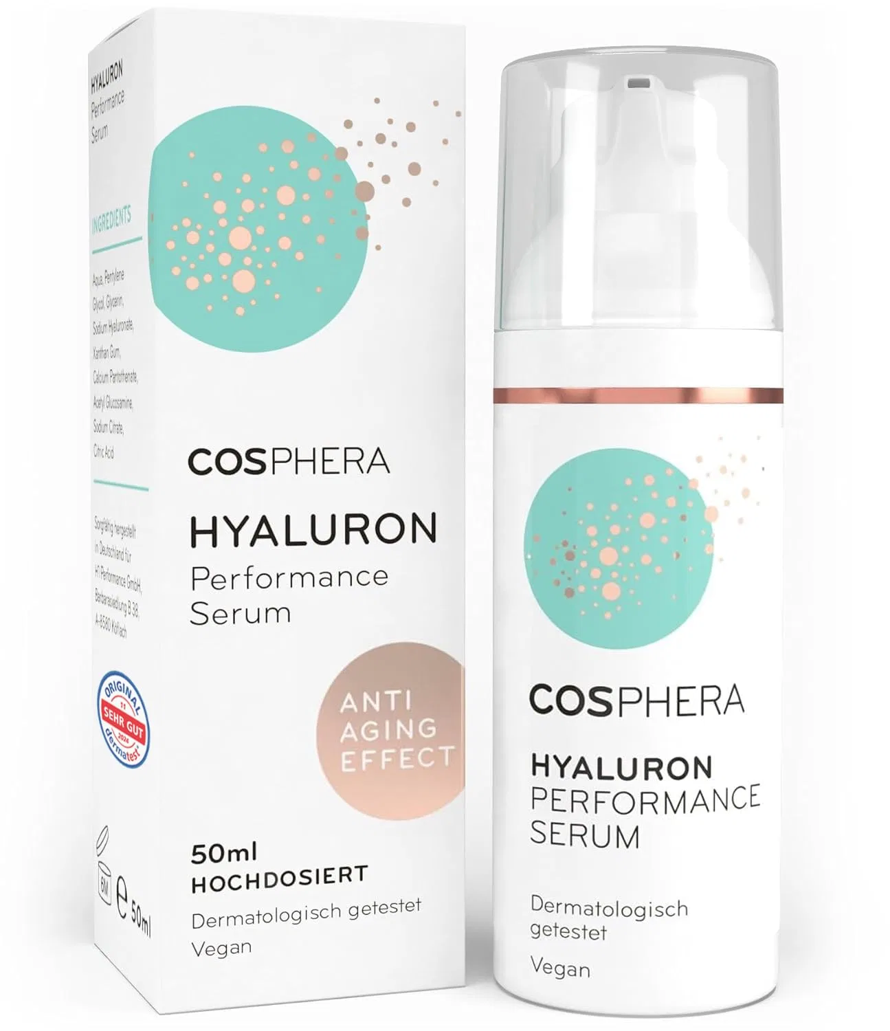 Сыворотка Cosphera — Веганская высокодозированная с гиалуроновой кислотой «Hyaluron Performance» от, 50 мл