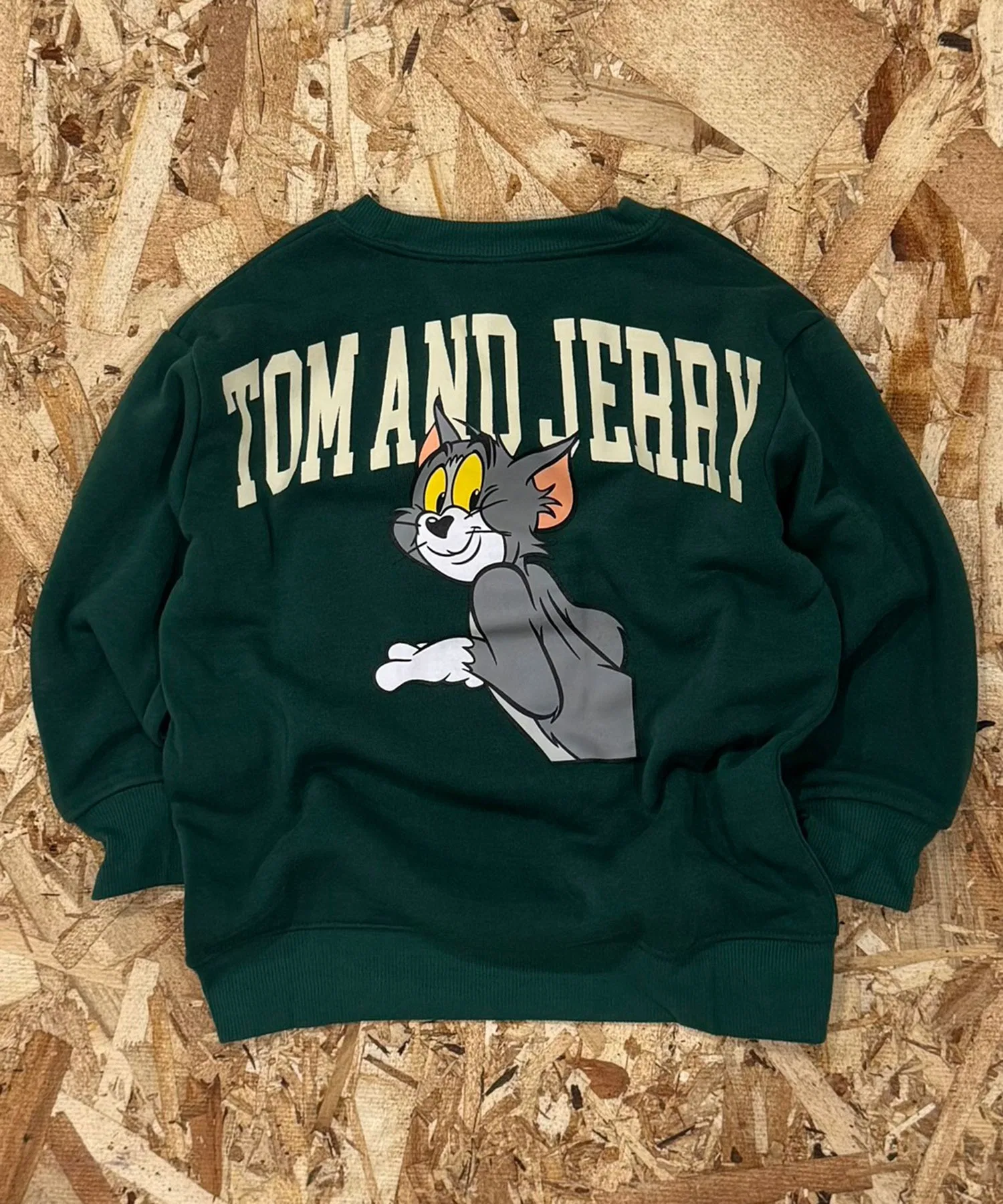 【TOM&JERRY】 Мягкая подкладка из хлопка, не образует катышков, принт на спине, БОЛЬШАЯ толстовка