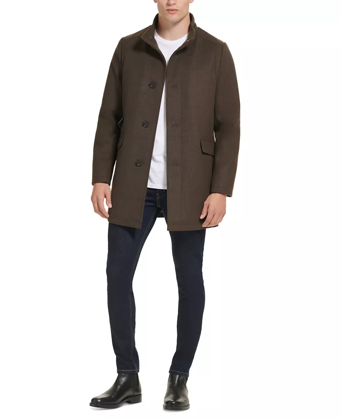

Мужское шерстяное пальто на пуговицах Kenneth Cole, коричневый