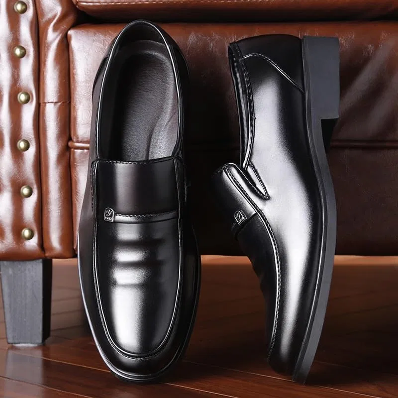 Туфли оксфорды кожаные мужские Slip-On, Black UOPYNE — фото 4