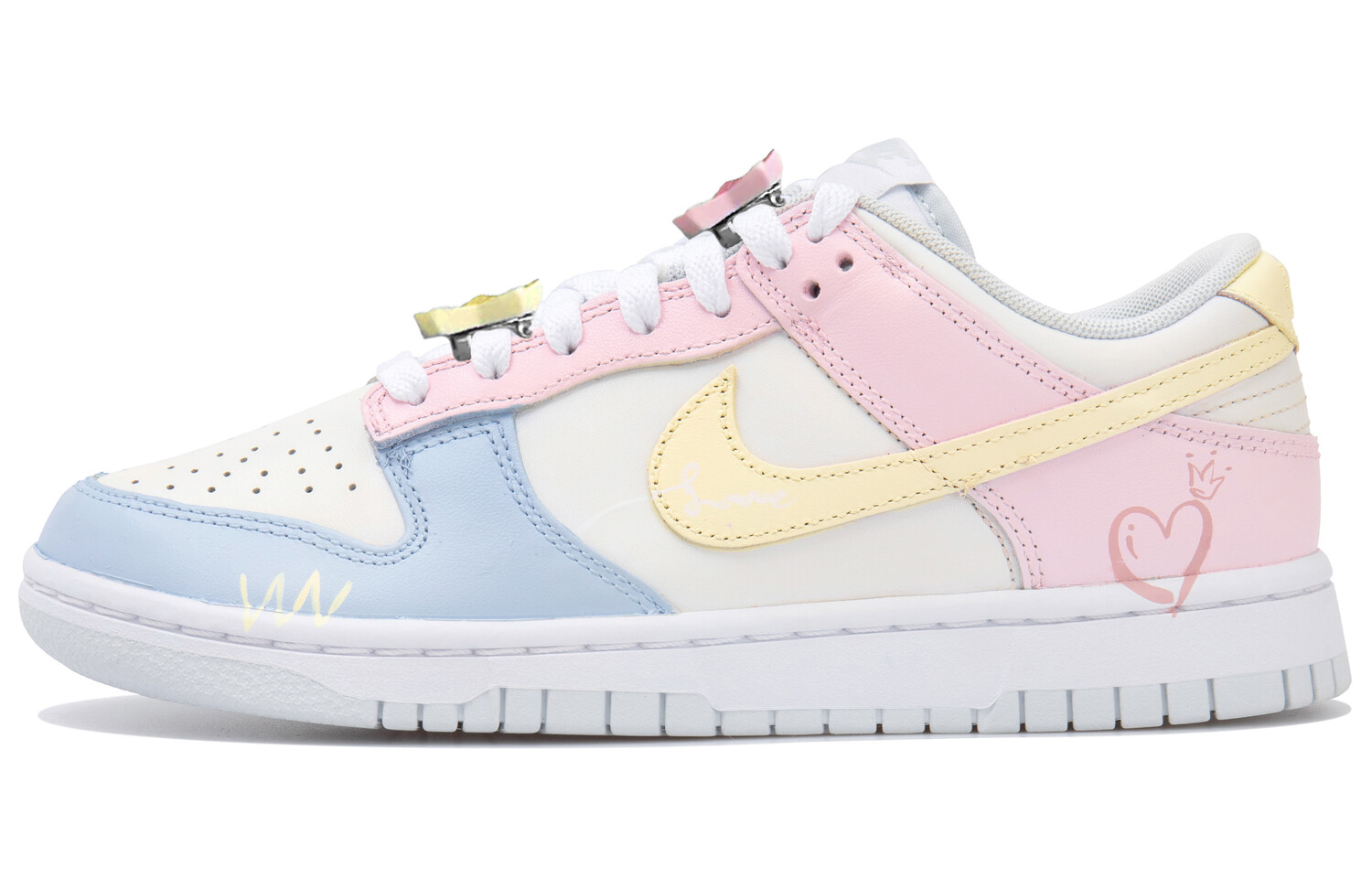 

Кроссовки Nike Dunk Skateboarding Shoes Unisex Low-top Pink Blue White, розовый
