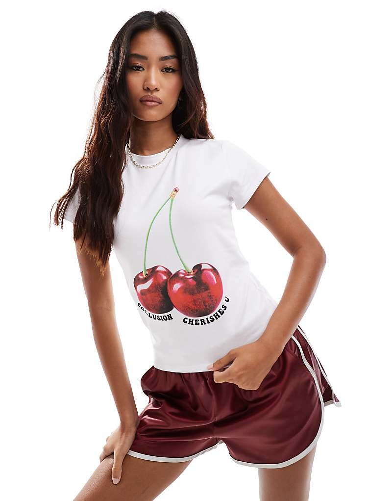 

Детская футболка COLLUSION с принтом вишни в стиле ретро