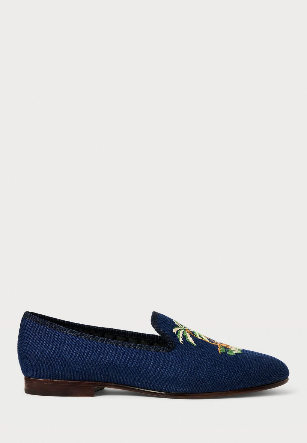 

Слипоны PAXTON EMBROIDERED LINEN-COTTON SLIPPER Polo Ralph Lauren, темно-синий