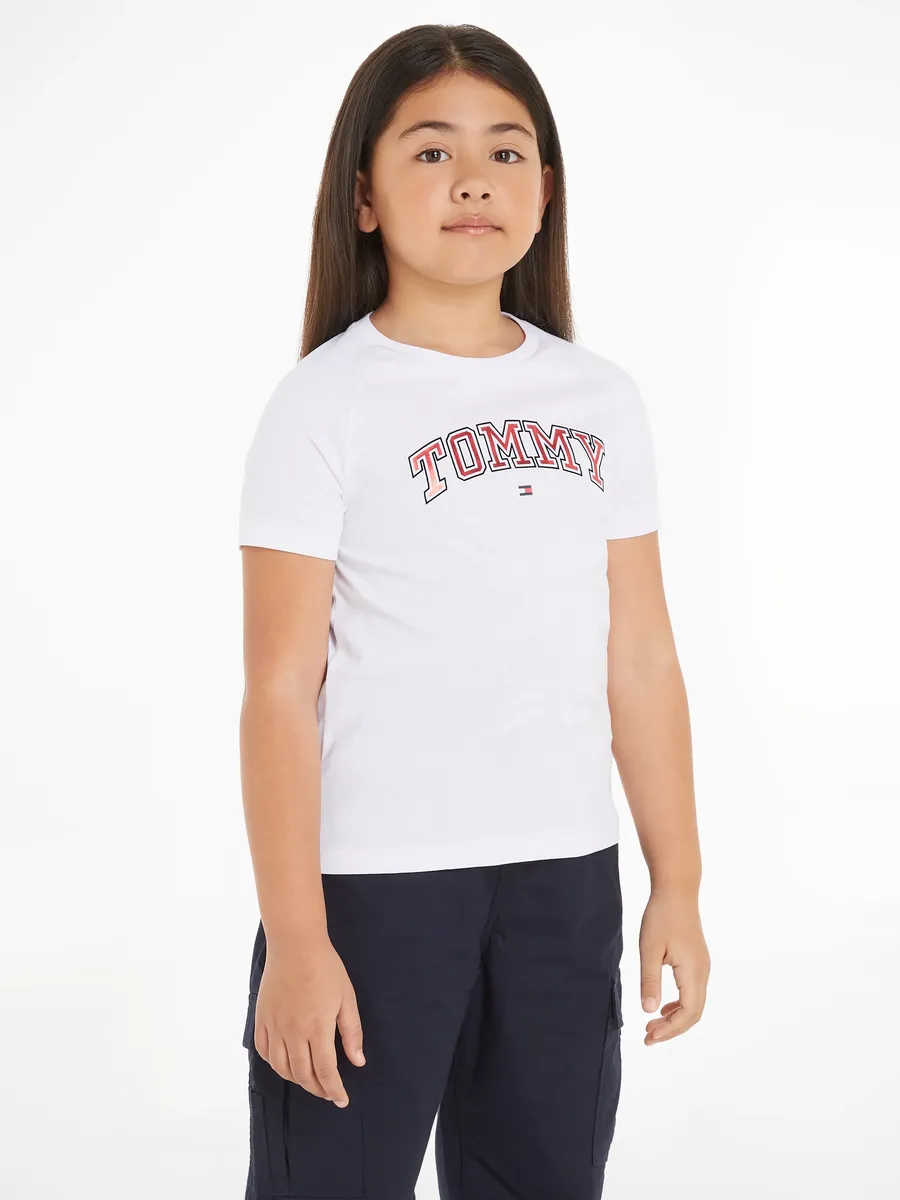 

Рубашка Tommy Hilfiger с короткими рукавами "VARSIY FOIL REG TEE SS", детская до 16 лет, с тисненым логотипом, белый