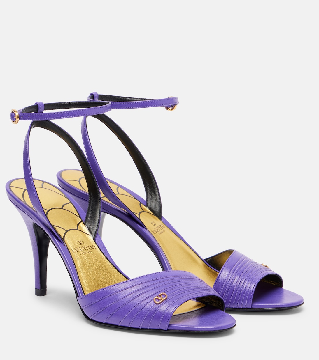 Женские кожаные сандалии Ladycrush 85 Valentino Garavani, Eletric Violer