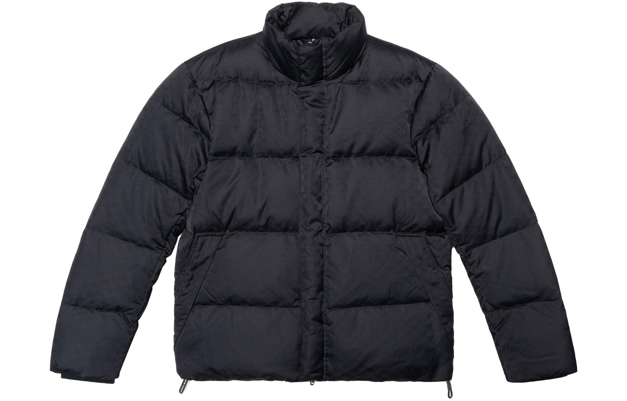 EMPORIO ARMANI Монограмма принтованная куртка с высоким воротником, Gray Black — фото 3