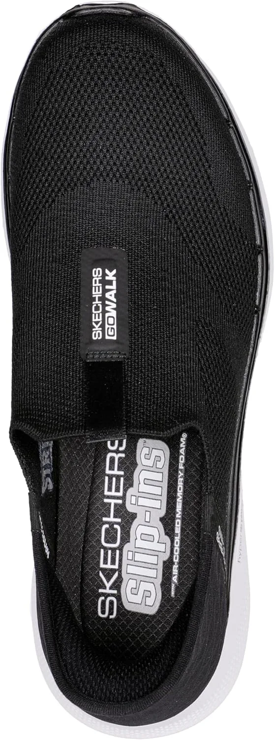 Слипоны Skechers Slip-ins: GO Walk 6 Easy On Slip-on Walking Trainers, белый/черный — фото 4