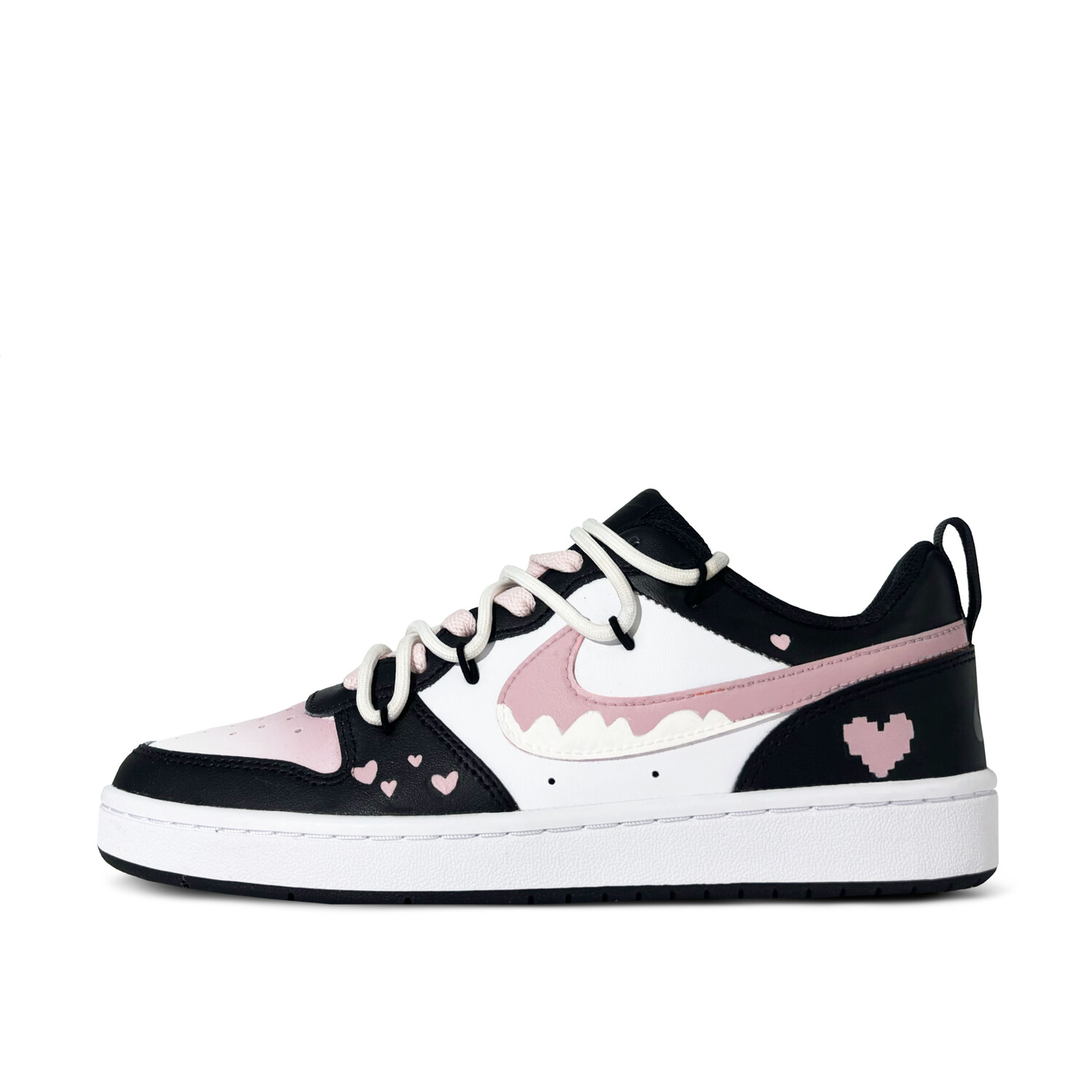 

Кроссовки Nike Court Borough Skateboarding Shoes Women's Low-top Pink/Black/White, цвет Pixel Heart