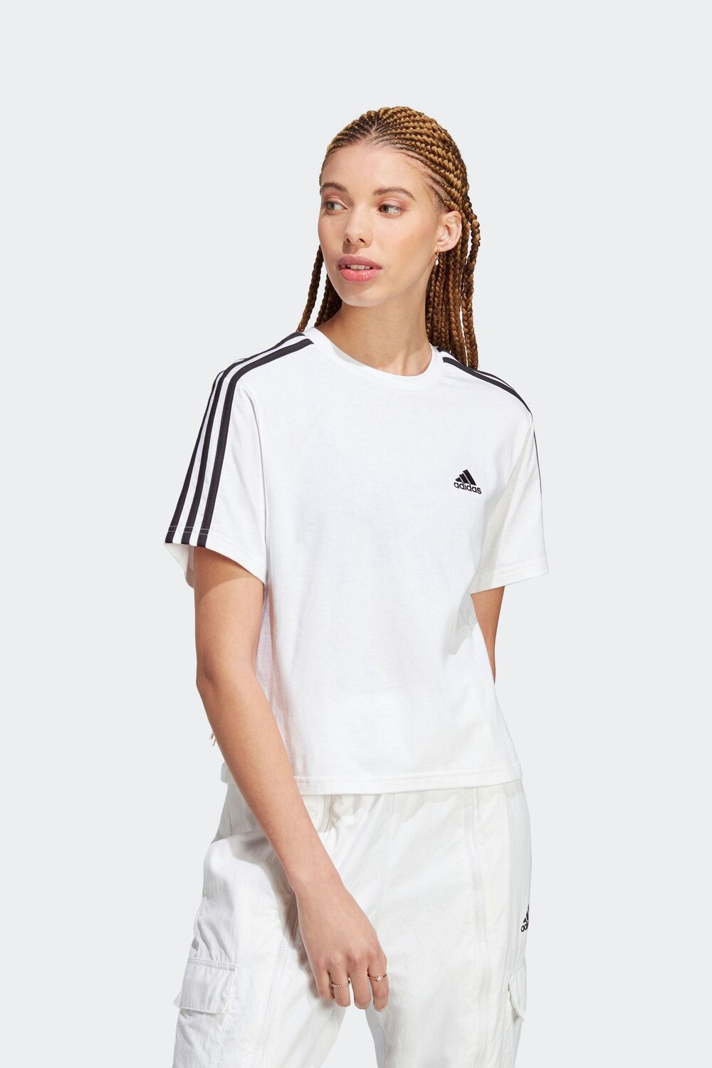 

Футболка Sportswear Essentials из джерси с 3 полосками Adidas, белый