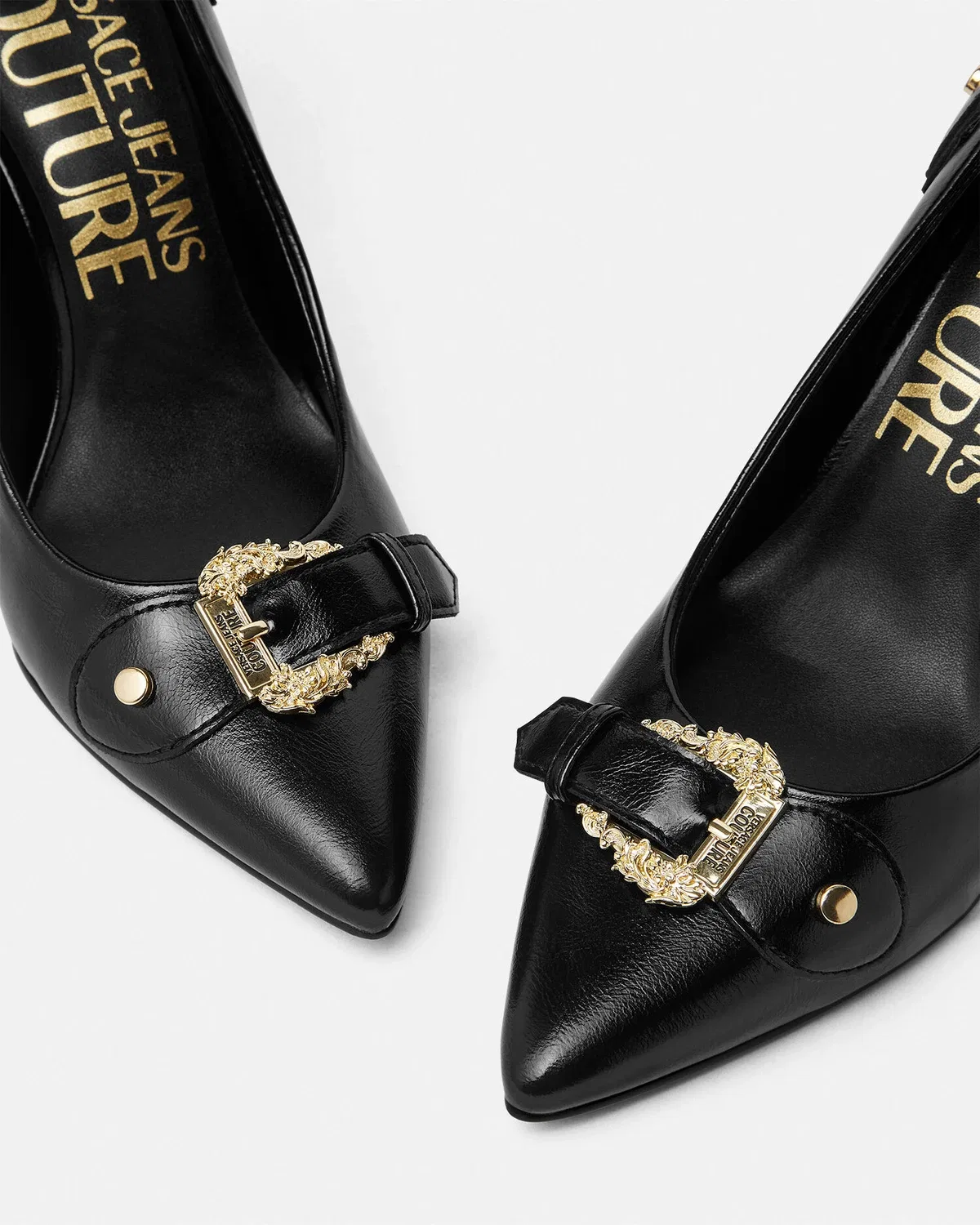 Туфли-лодочки Scarlett с барочной пряжкой VERSACE, черный — фото 4
