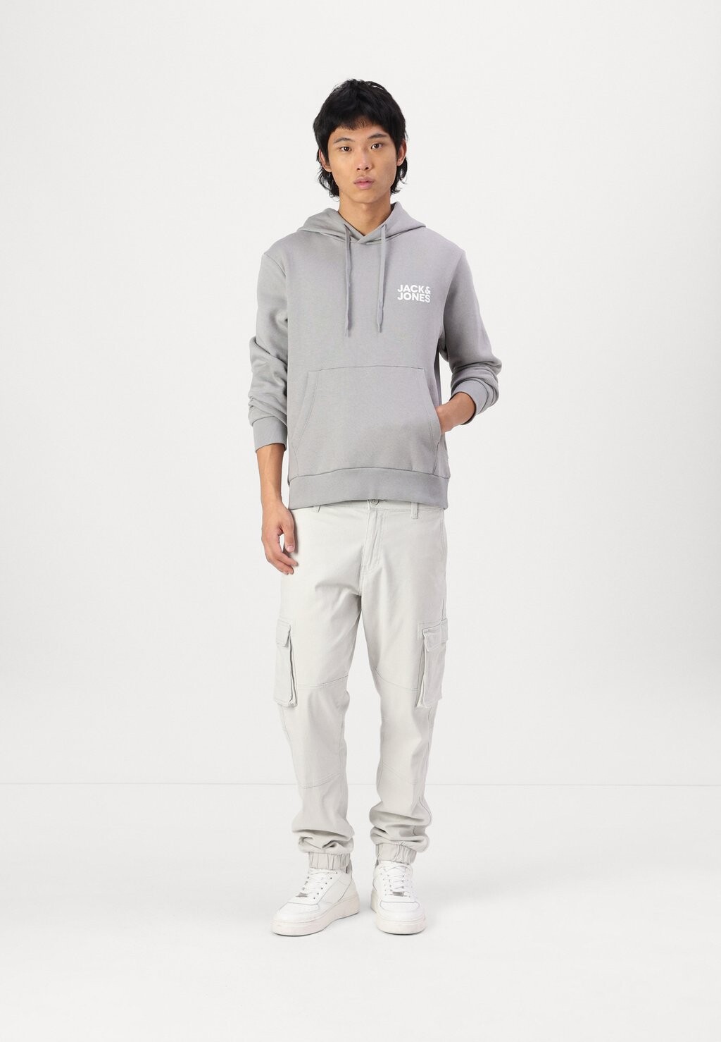 

Толстовка с капюшоном JJECORP LOGO HOOD Jack & Jones, серый