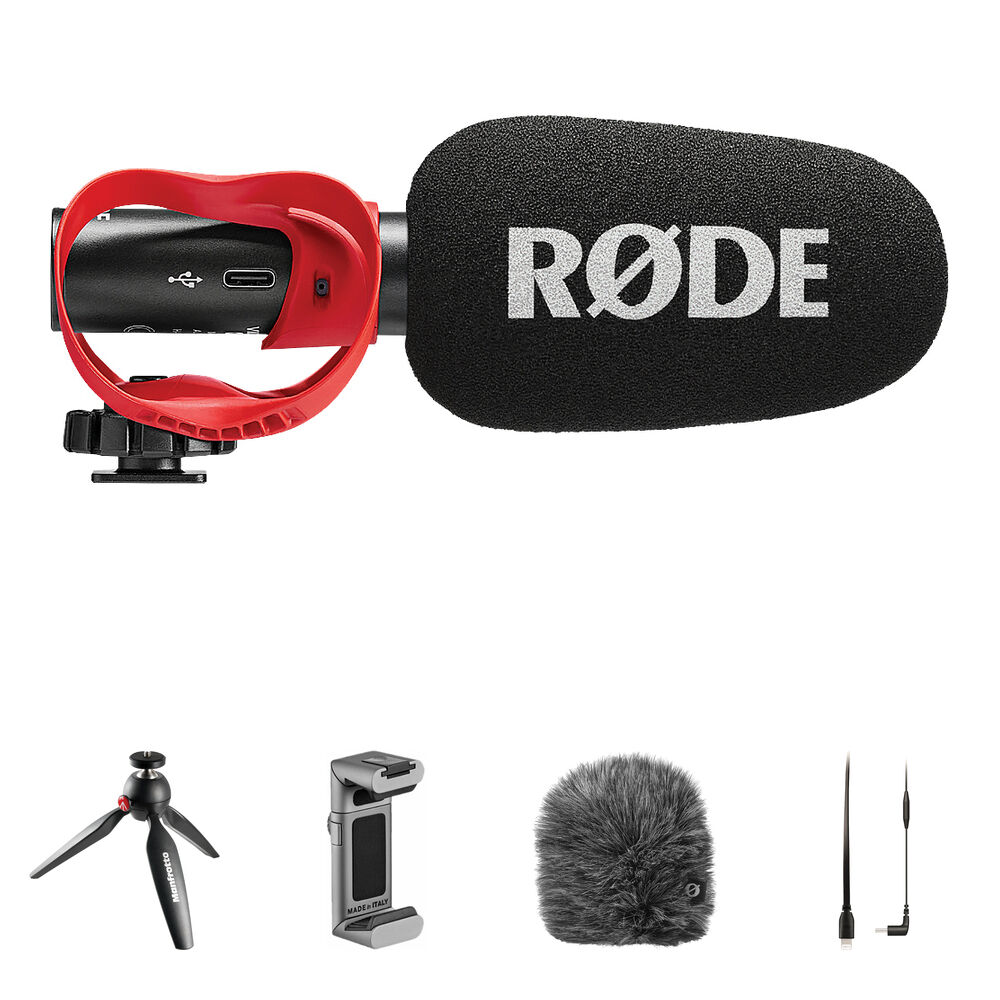 

Настольный комплект аналогового/USB-микрофона RODE VideoMic GO II-H для устройств Apple Lightning