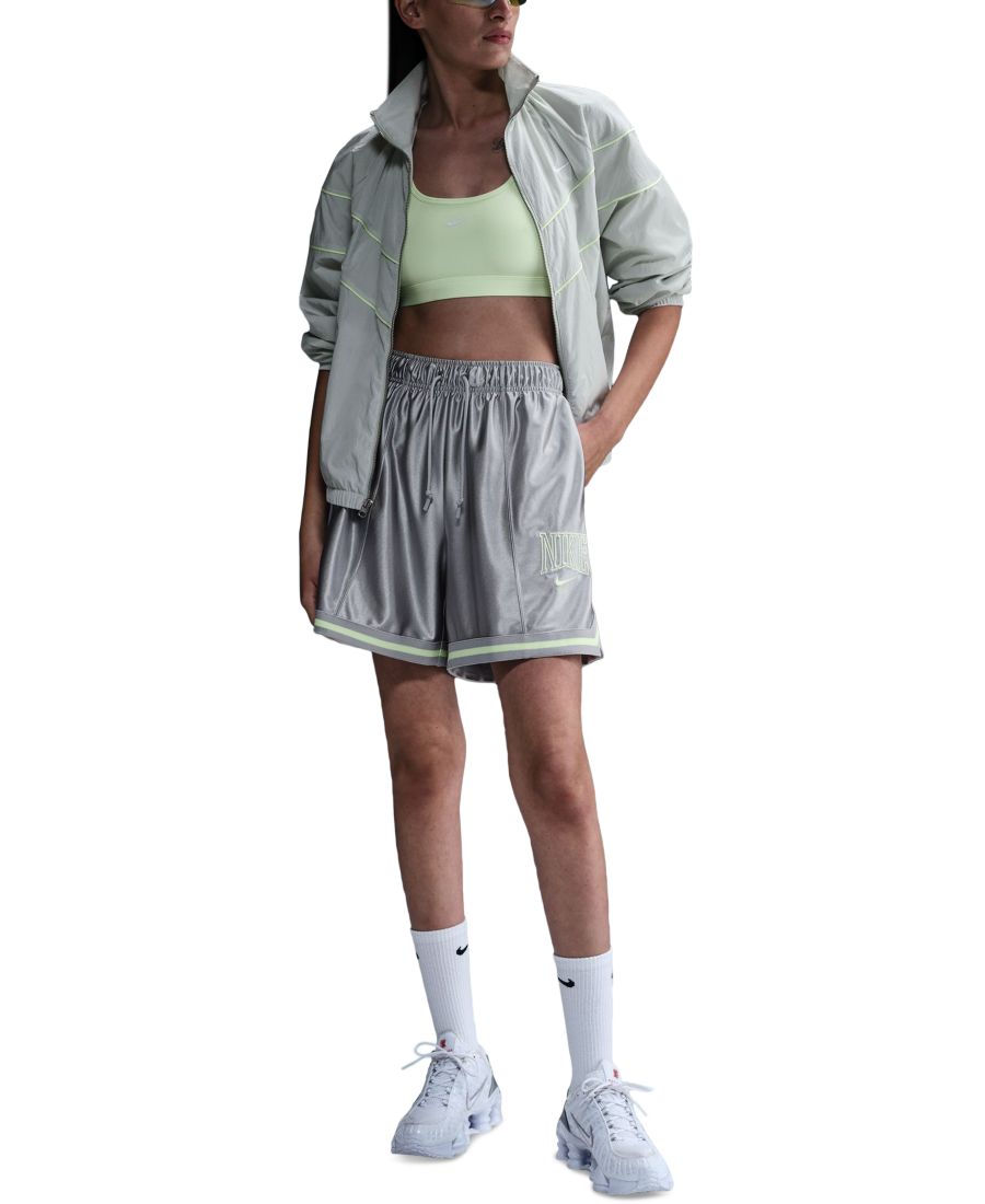 

Женские спортивные шорты свободного кроя со средней посадкой и графическим принтом Nike, Lt Smoke Grey/barely Volt/barely Volt