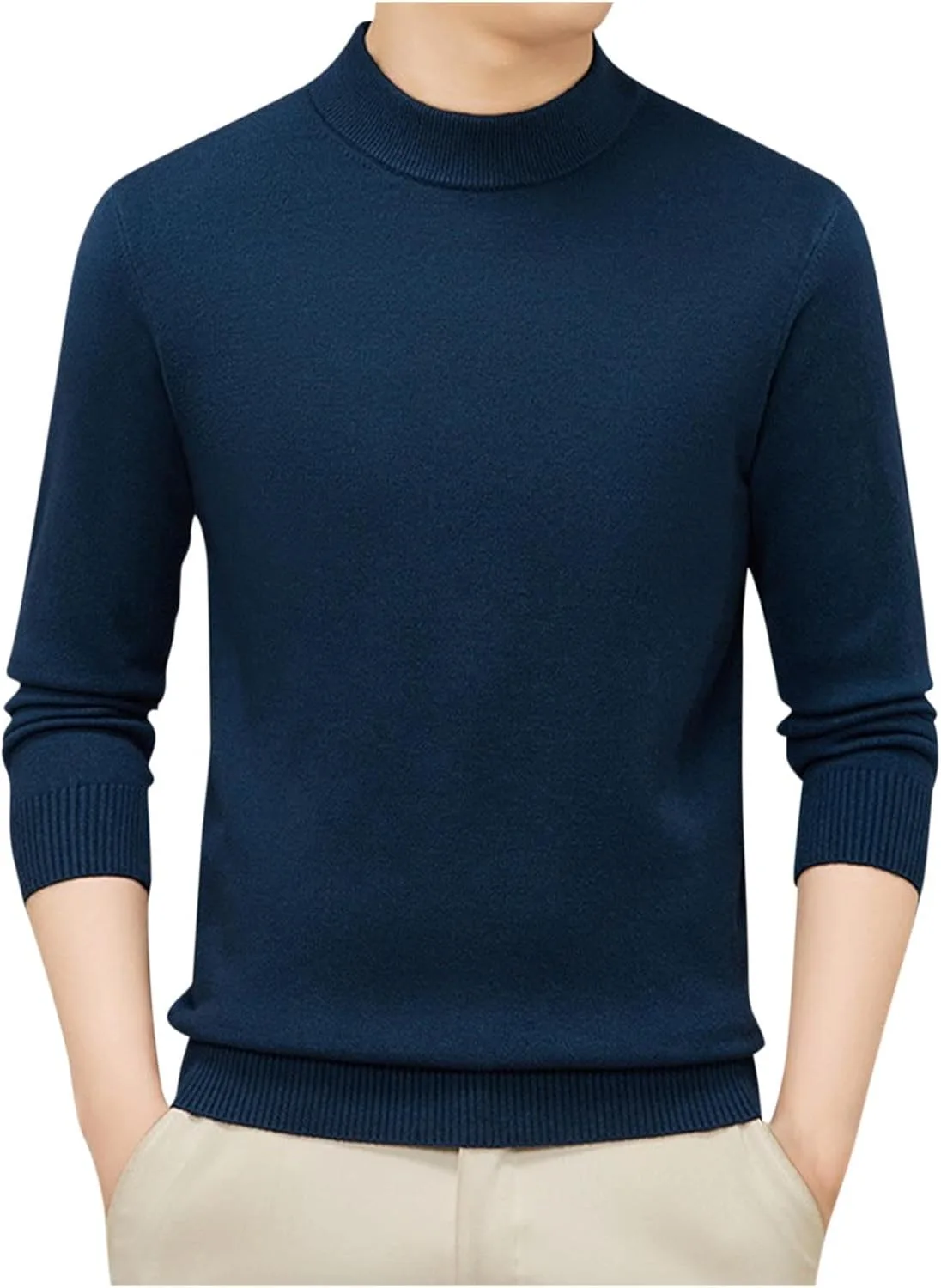 

Мужской свитер Slimed Fitted, однотонный, кабельная вязка