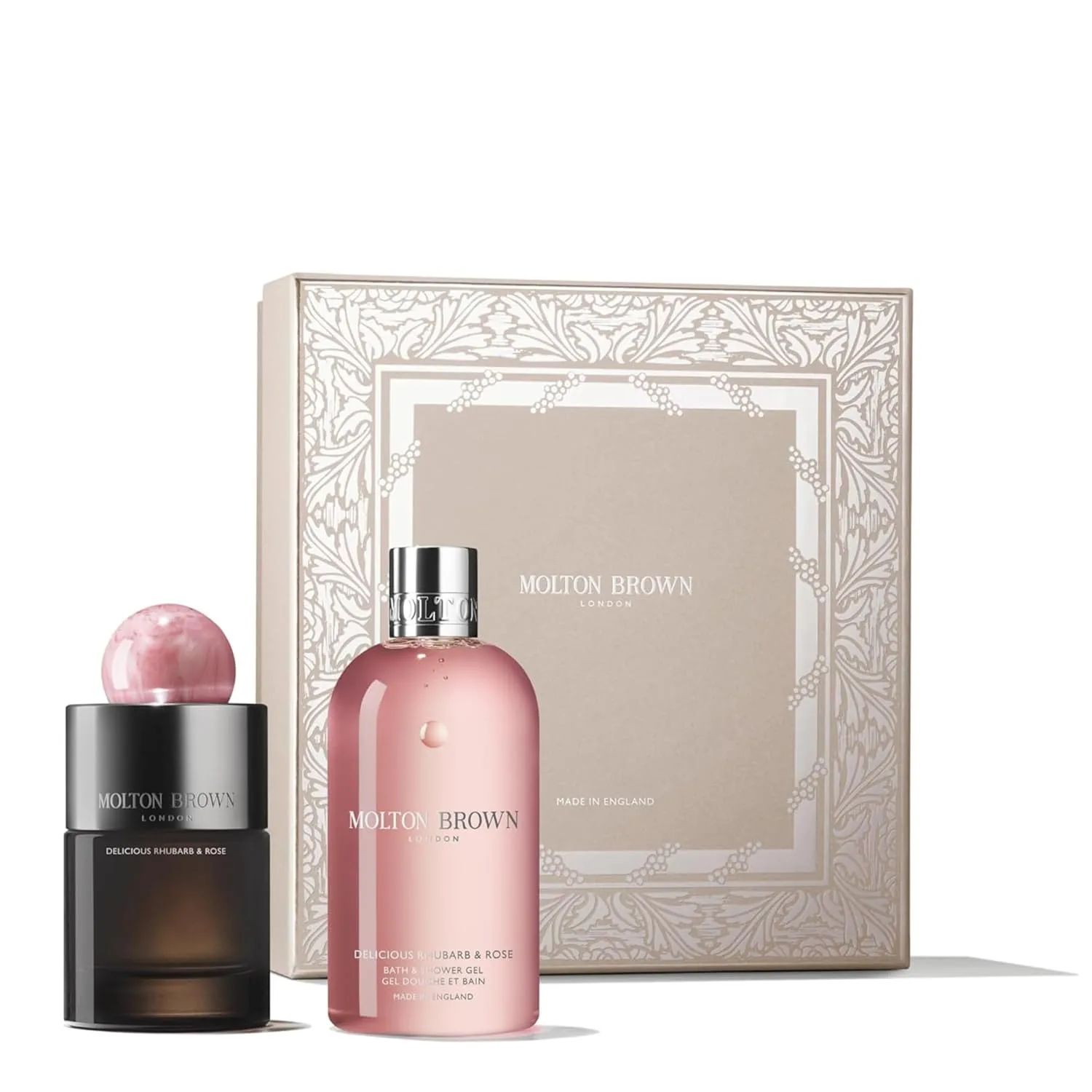 Подарочный набор Molton Brown с восхитительным ароматом ревеня и розы., purple