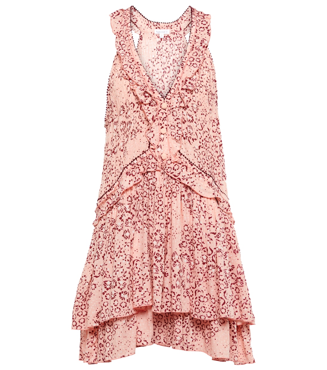 

Мини-платье с цветочным принтом Mae Poupette St Barth, Pink Biot