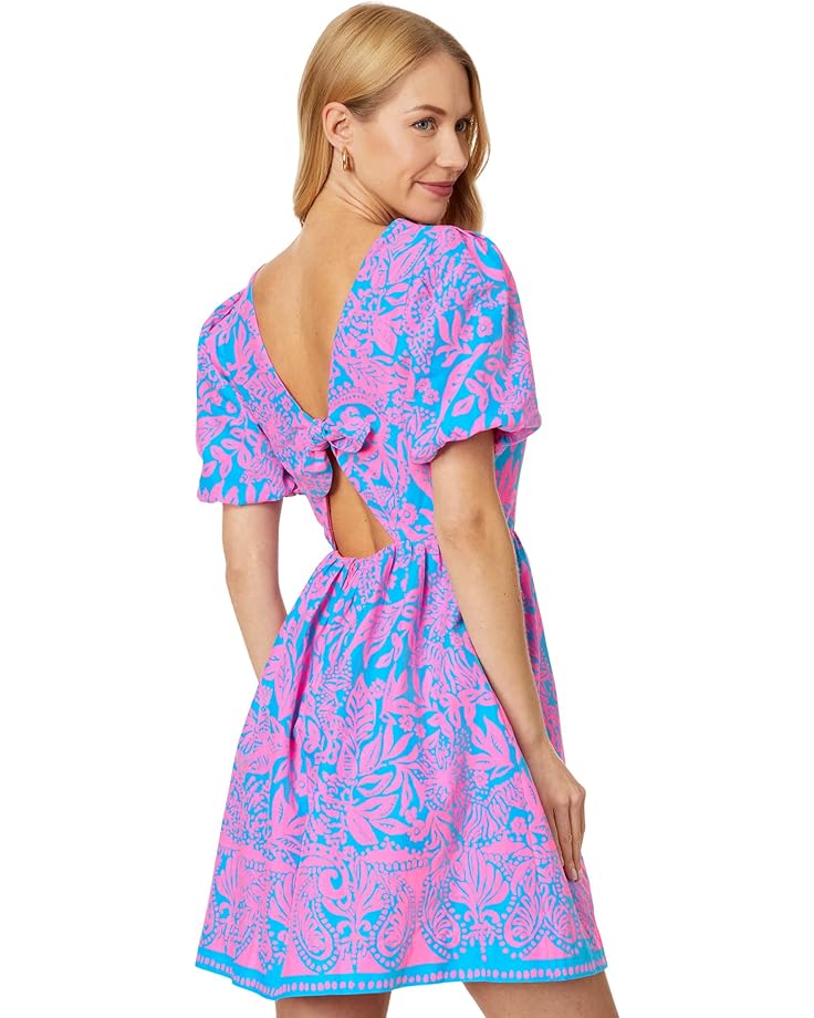 

Платье Lilly Pulitzer Suzie Short Sleeve Cotton Dress, цвет Aura Pink Leaf An Impression