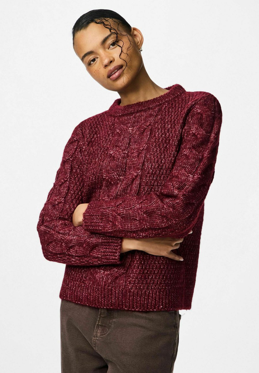 

Джемпер Pieces PCNINA LS O-NECK BC, Tawny Port/Dark Red