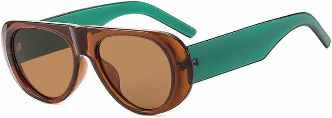 

Солнцезащитные очки с защитой UV400 | Большая оправа, линзы конфетных цветов | Для женщин и мужчин, для занятий спортом на открытом воздухе и вождения DSVIGF, Green Brown