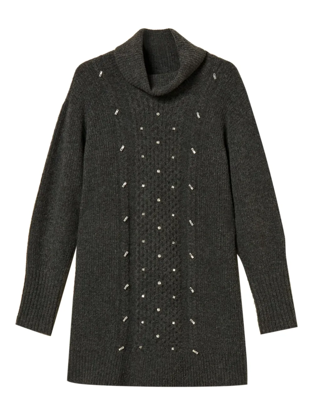 

Декорированное платье мини Twinset, серый