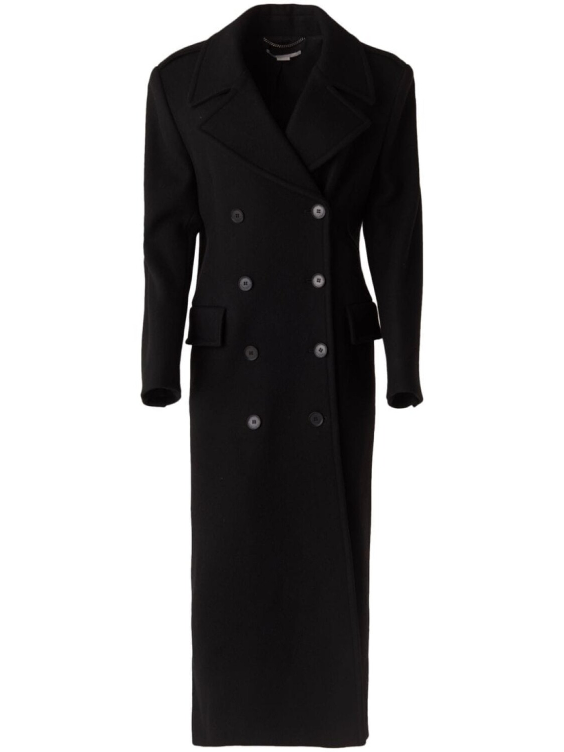 

Двубортное шерстяное пальто Stella McCartney, черный