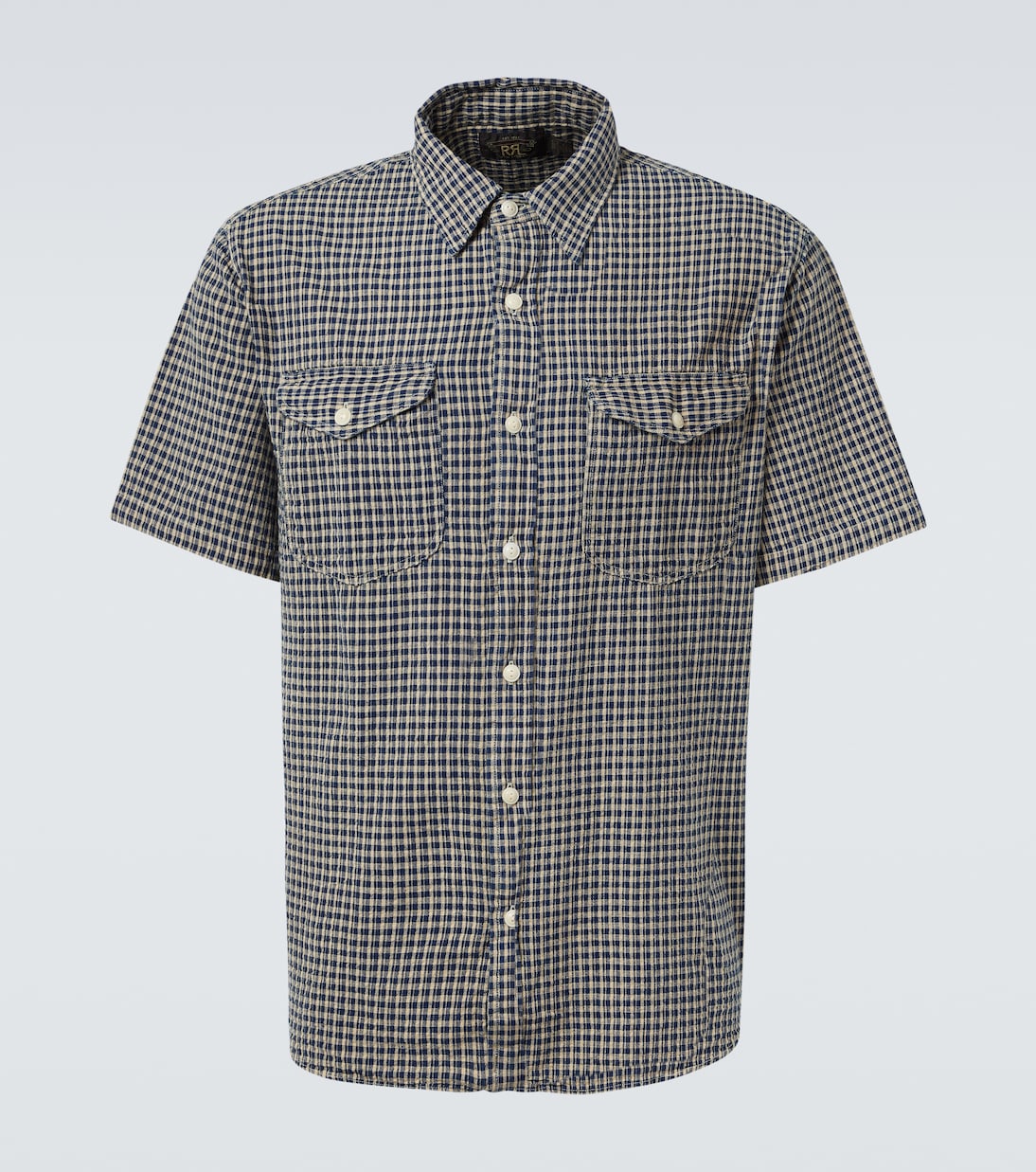 

Клетчатая рубашка из хлопка и льна RRL, Rl-750 Indigo Check
