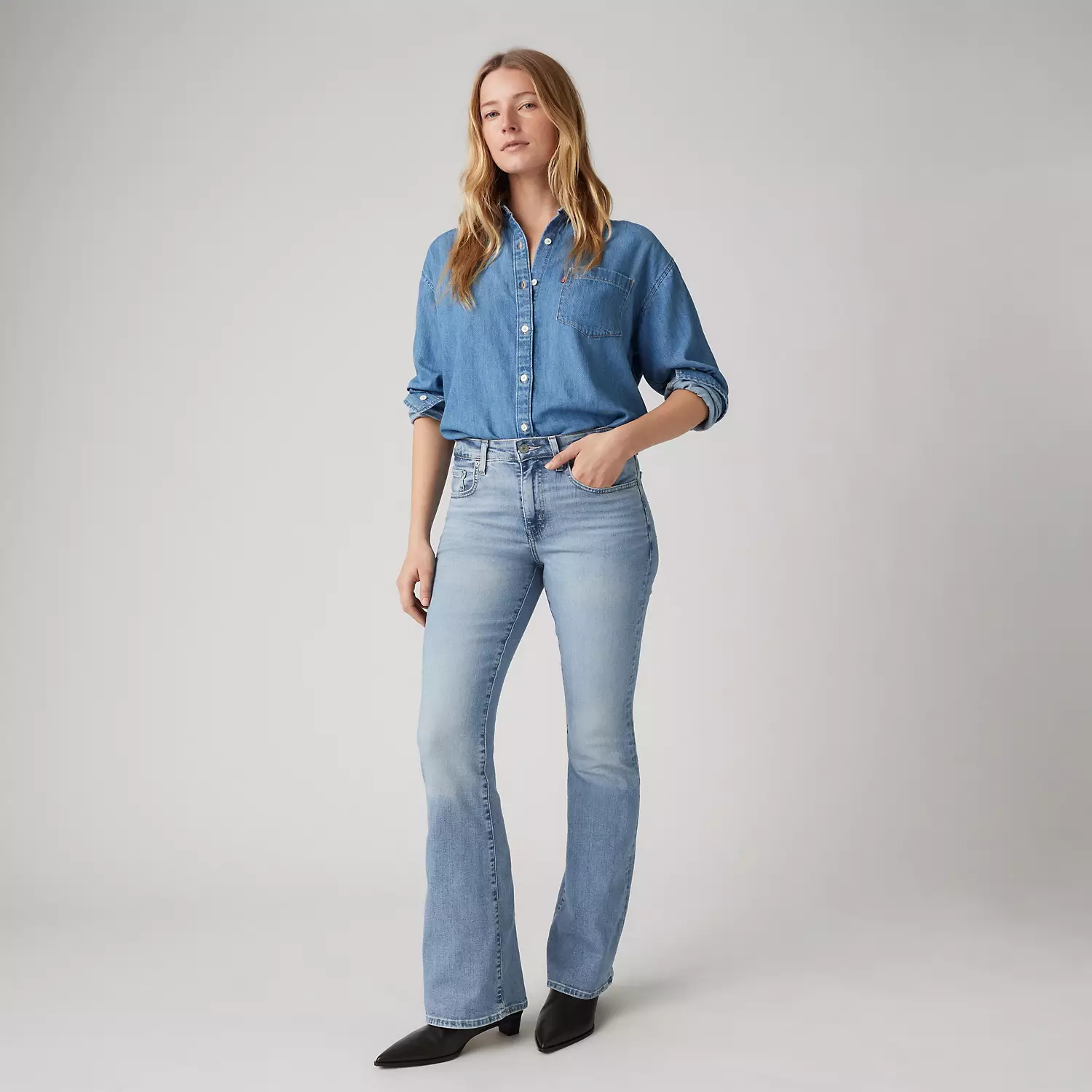 

726 расклешенные женские джинсы с высокой посадкой Levi's, цвет Blue Wave Light - Light Wash