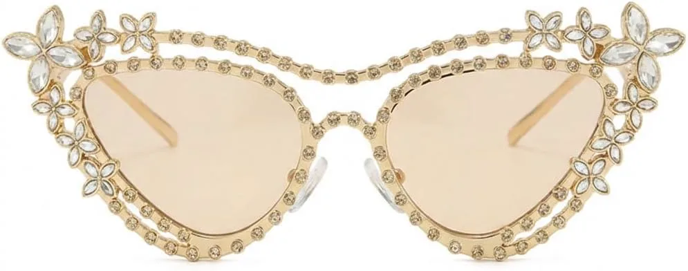 

Винтажные солнцезащитные очки Melrose «кошачий глаз» с блестками для женщин. Модные роскошные солнцезащитные очки со стразами для женщин. Элегантные очки, Champagne