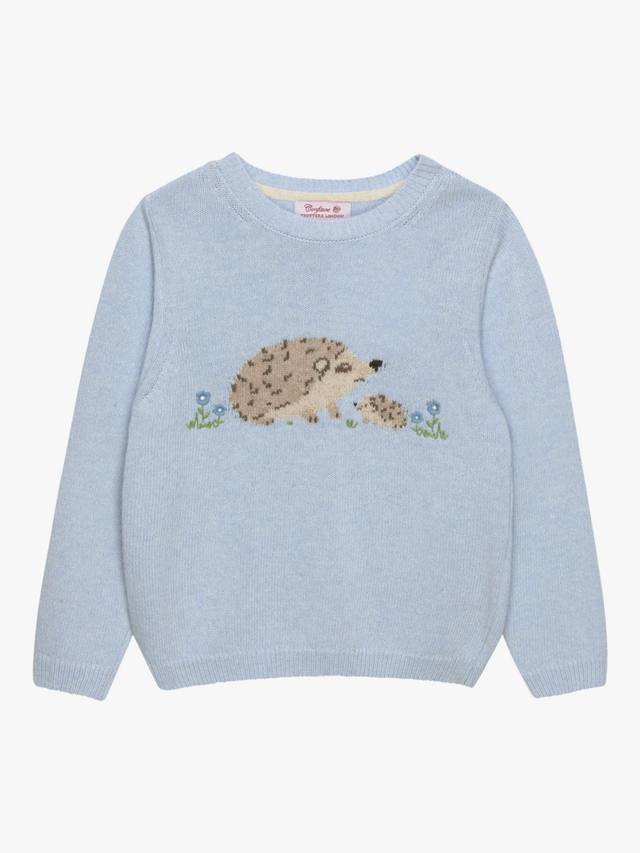 

Детский джемпер из шерсти с добавками Hedgehog Trotters, Pale Blue