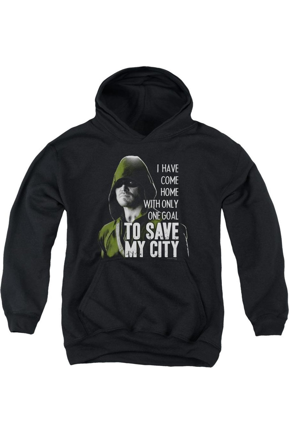 

Толстовка с капюшоном Arrow Save My City для молодежи Gildan, черный