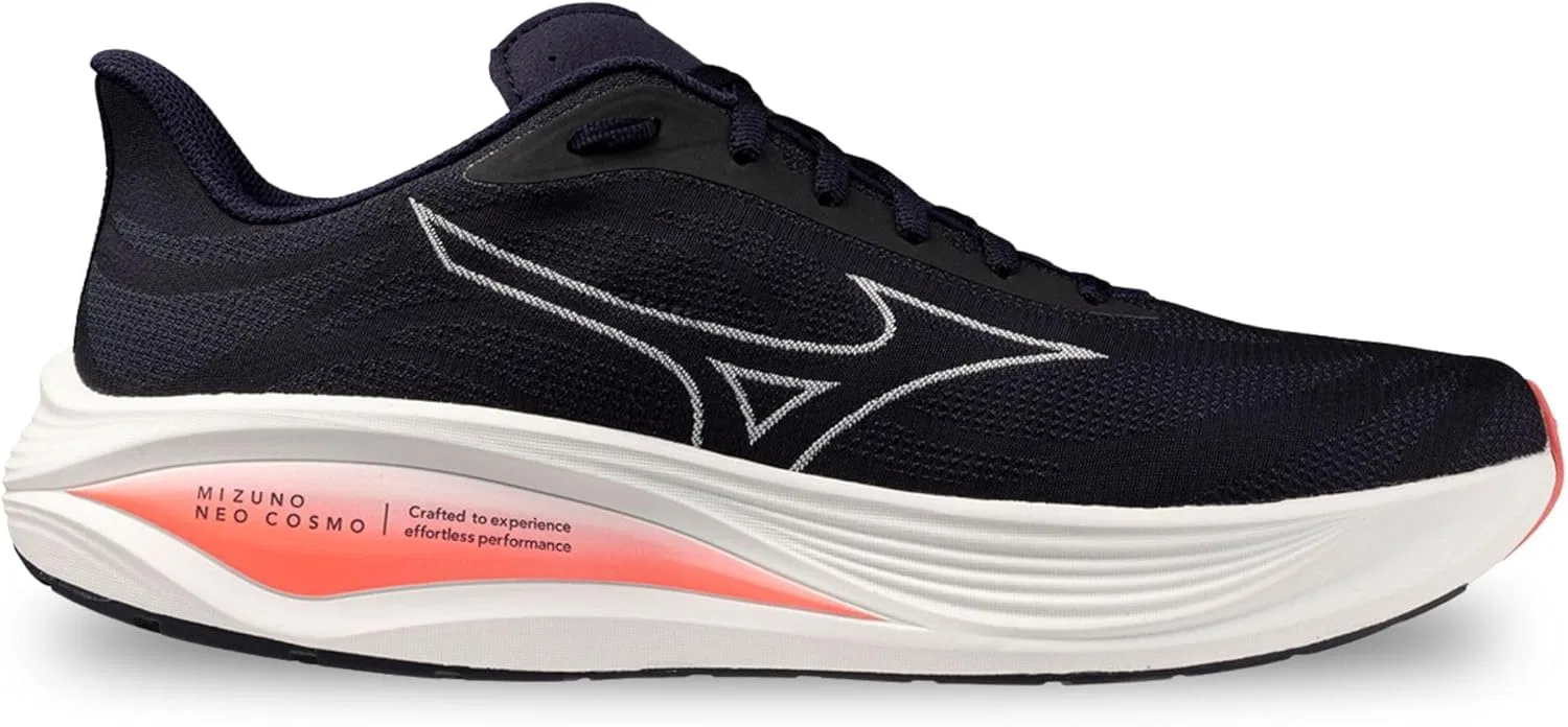 Мужские легкие беговые кроссовки Mizuno Neo Cosmo Baritone синего/белого/ударного цвета, 8 унций — фото 2