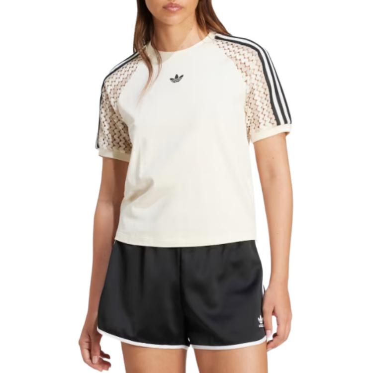 Футболка Adidas Cali с 3 полосками и сетчатыми вставками Adidas Originals, белый — фото 3