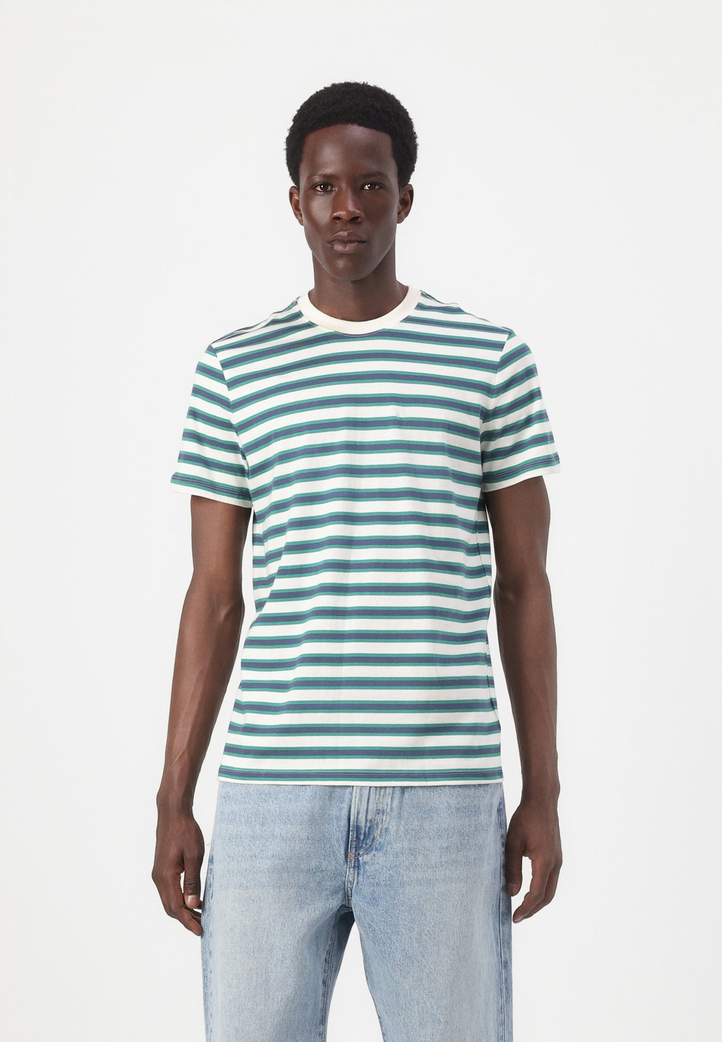 

Футболка с принтом EVERYDAY SOFT CREW NOVELTY STRIPE GAP, черный